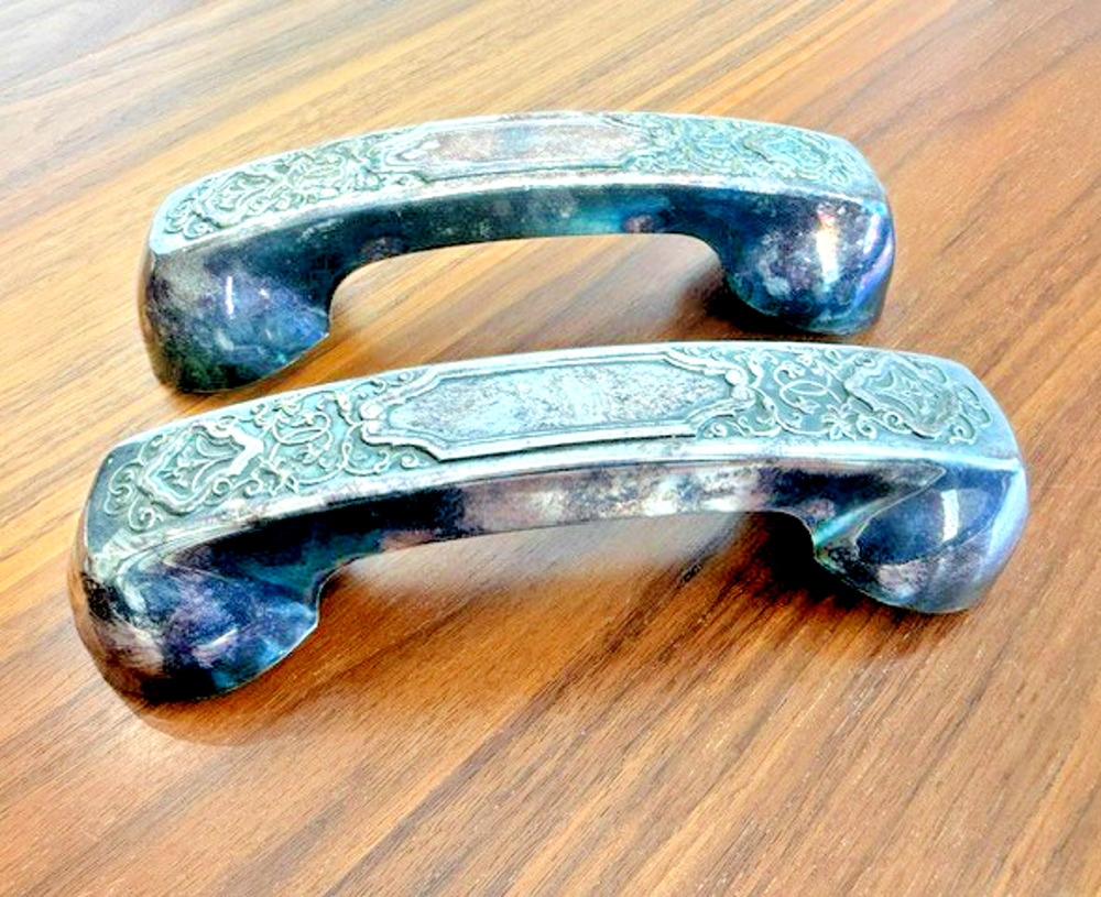 Gorham embossed Silver plate rotary phone handset cover Rare Vintage
